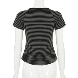 Goth Dark Casual Women Short Sleeve Striped T-shirts Y2K Fashion V-neck Button-up T-Shirt E-girl Slim Basic Tops Mall Goth Cloth
