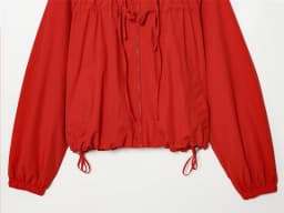 Women's Jacket 2026 Autumn New Red Long-Sleeve Drawstring Decorative Festive Hoodie Zipper Cardigan Casual Fashion Versatile