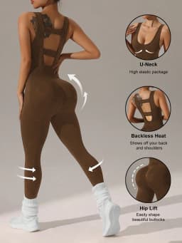 4 colors available Women's vest trousers jumpsuits - sexy hollow vest design - elastic and soft yoga running suit