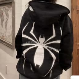 2026 Autumn And Winter Women Hooded Hoodie Harajuku Fashion Y2k Oversized Coat Personality Spider Print Men Women's Hoodie