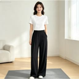 2026 Loose Casual Pants Women's Summer High Waist and Thin Yoga Pants Breathable Drape Straight Mouth Wide Leg Sweatpants