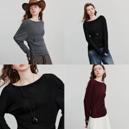 TOYOUTH Women Long Sleeve T-shirt 2025 Autumn New Irregular Pleated Wool Slim Fit Pullover Tops