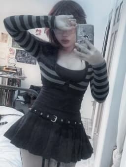 Y2k Emo Women Streetwear Acubi Fairycore Tops Stripe Long Sleeve Aesthetics Graphic Tshirt Goth Grunge T-shirt 2000s Alt Clothes