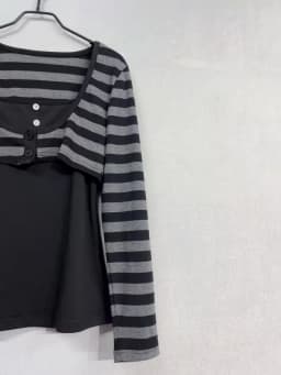 Y2k Emo Women Streetwear Acubi Fairycore Tops Stripe Long Sleeve Aesthetics Graphic Tshirt Goth Grunge T-shirt 2000s Alt Clothes