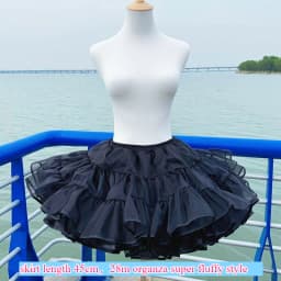 Lolita Boneless Crinoline Petticoat Black Ultra Poof Soft Mesh Short Skirt Flight Heaven Underskirt for Kawaii Style 25-45cm