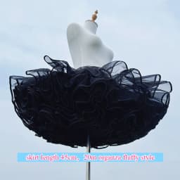 Lolita Boneless Crinoline Petticoat Black Ultra Poof Soft Mesh Short Skirt Flight Heaven Underskirt for Kawaii Style 25-45cm