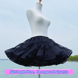Lolita Boneless Crinoline Petticoat Black Ultra Poof Soft Mesh Short Skirt Flight Heaven Underskirt for Kawaii Style 25-45cm