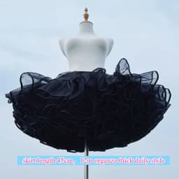 Lolita Boneless Crinoline Petticoat Black Ultra Poof Soft Mesh Short Skirt Flight Heaven Underskirt for Kawaii Style 25-45cm
