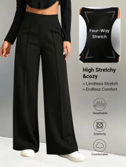 Women High Waist Wide Leg Sweatpants Spring Summer Solid Loose Straight Casual Jogger Lounge Long Pants