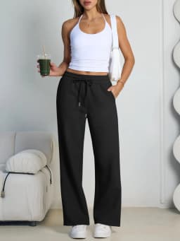 2026 New Harajuku Wide Leg Sweatpants Women Streetwear Baggy Oversize Gray Sports Pants Woman Drawstring Casual Joggers Trousers