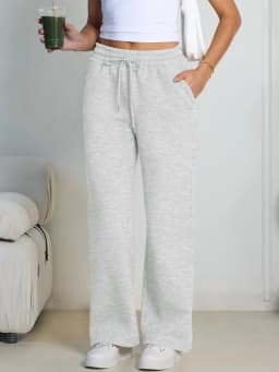 2026 New Harajuku Wide Leg Sweatpants Women Streetwear Baggy Oversize Gray Sports Pants Woman Drawstring Casual Joggers Trousers