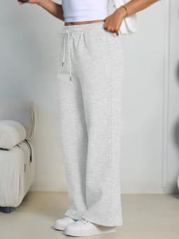 2026 New Harajuku Wide Leg Sweatpants Women Streetwear Baggy Oversize Gray Sports Pants Woman Drawstring Casual Joggers Trousers