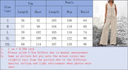 Summer Women 2 Piece Outfit V Neck Button Sleeveless Vest High Waist Wide Leg Pants Casual Matching Set Multi Colors