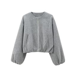 MUJER Fleece Bomber Jackets for Women Soft Zipper Woman's Sports Jacket Casual Cropped Jacket Women Long Sleeve Coats Outerwears