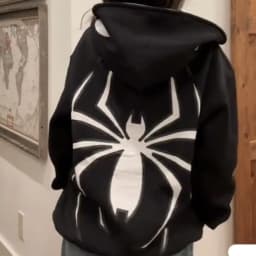 Harajuku Fashion Y2K Oversized Coat Personality Spider Print Women's Hoodie Autumn And Winter Punk Full Zip Up Hoodie Tops