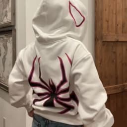 Harajuku Fashion Y2K Oversized Coat Personality Spider Print Women's Hoodie Autumn And Winter Punk Full Zip Up Hoodie Tops