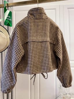 Fall/Winter 2026 New Arrivals: Women's Spring/Fall Casual Houndstooth Cropped Jacket—Fashionable Street Style