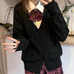 Japanese fashion solid color V-neck knitted sweater,original newJK uniform cardigan top,autumn and winter women's cotton sweater