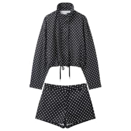 HH Woman Autumn Long Sleeves Turtleneck Zipper With Pockets Drawstring Casual Coats Women Fashion Polka Dot Printed Jacket
