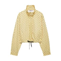 HH Woman Autumn Long Sleeves Turtleneck Zipper With Pockets Drawstring Casual Coats Women Fashion Polka Dot Printed Jacket