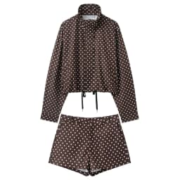 HH Woman Autumn Long Sleeves Turtleneck Zipper With Pockets Drawstring Casual Coats Women Fashion Polka Dot Printed Jacket