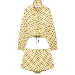 HH Woman Autumn Long Sleeves Turtleneck Zipper With Pockets Drawstring Casual Coats Women Fashion Polka Dot Printed Jacket