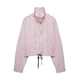 HH Woman Autumn Long Sleeves Turtleneck Zipper With Pockets Drawstring Casual Coats Women Fashion Polka Dot Printed Jacket