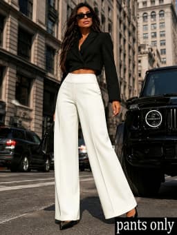 Elegant Wide Leg Pants High Grade Office Formal Straight Pants High Waist Hip Shaping Slim Fit Stylish Versatile Commuter Wear