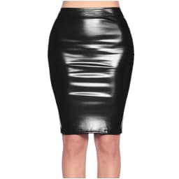 Women Gothic Faux Leather Skirt Lace Up High Waist Shart Bandaage Midi Skirt Sexy Wrap Pencil Bodycon Skirt