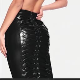 Women Gothic Faux Leather Skirt Lace Up High Waist Shart Bandaage Midi Skirt Sexy Wrap Pencil Bodycon Skirt