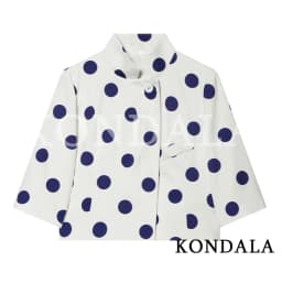 KONDALA Commute Short Sleeve Blazer Women Summer Elegant Stand-up Collar Short Blazer New 2026 Trendy High Street Casual Blazer