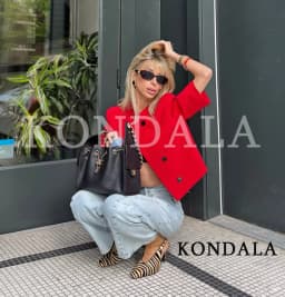 KONDALA Commute Short Sleeve Blazer Women Summer Elegant Stand-up Collar Short Blazer New 2026 Trendy High Street Casual Blazer