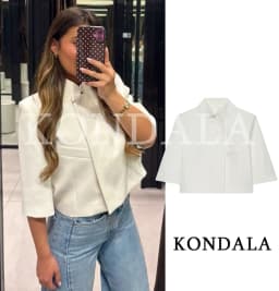 KONDALA Commute Short Sleeve Blazer Women Summer Elegant Stand-up Collar Short Blazer New 2026 Trendy High Street Casual Blazer