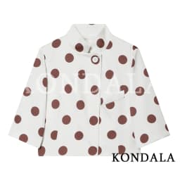 KONDALA Commute Short Sleeve Blazer Women Summer Elegant Stand-up Collar Short Blazer New 2026 Trendy High Street Casual Blazer