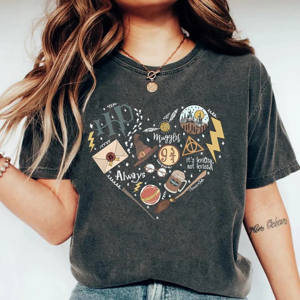 HP Magic Movie Inspired Shirt Wizard School Home Castle T-Shirt 9 3/4 Always Wizarding World Tees Matching Universal Trip Tshirt
