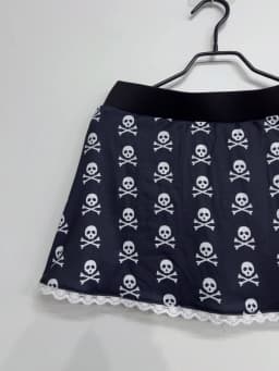 Emo Women Summer Y2K Sexy Goth Skull Print Mini Short Skirt Lace Trim Low Waist Aesthetic Acubi Punk A-line 2000s Alt Clothes
