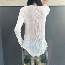Subculture Vintage Retro Early Visual Style Punk Rock Personality Avant-Garde Python Print Long-Sleeve T-Shirt Top