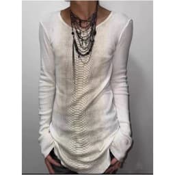 Subculture Vintage Retro Early Visual Style Punk Rock Personality Avant-Garde Python Print Long-Sleeve T-Shirt Top