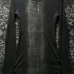 Subculture Vintage Retro Early Visual Style Punk Rock Personality Avant-Garde Python Print Long-Sleeve T-Shirt Top