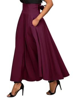 New In Dresses Solid Color A-line Skirts for Woman Clothing High Elastic Waist Long Skirt Women With Bow Elegant Women's Skirts