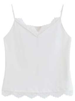 DUSHU 2026 Summer Women's Lace Trim V-Neck Sleeveless Top - Flattering Slim Fit Elegant Camisole for Daily and Summer Layering