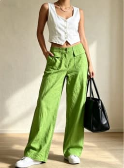 Women Wide Leg Trousers, Elastic Back Waist, Decor Patch Pockets, Loose Draped, Breathable, Essential for Daily Holiday Shopping