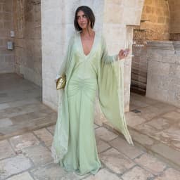 Women Elegant Green Lace V Neck Maxi Dress Flare Wide Sleeve Cover Up Ruched Bodycon Gown Evening Formal Party Vacation Wear New