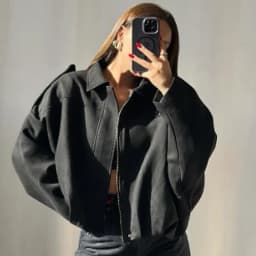 HXAO Suede Cropped Jacket Women's Bomber Jacket Oversized Batwing Sleeves Outerwears Lady Casual Loose Coat Street Style Jackets