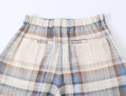 BSAY 2026 Women Vintage Plaid Checkered Lantern Pants Elastic High Waist Ankle Bow Tie Design Loose Casual Daily Harem Trousers