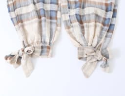 BSAY 2026 Women Vintage Plaid Checkered Lantern Pants Elastic High Waist Ankle Bow Tie Design Loose Casual Daily Harem Trousers