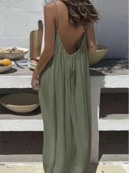 2026 New Women's Strap Dress Open-Back Loose Homewear Dress