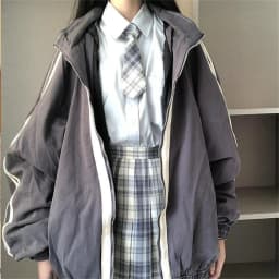 Spring Autumn Women Preppy Jackets Student Baggy Stand Collar Zipper Coats All-match Baseball Tooling Patchwork Outwear Casual