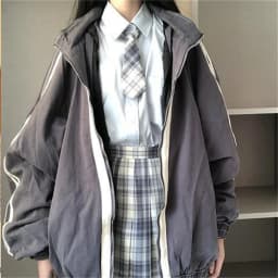 Spring Autumn Women Preppy Jackets Student Baggy Stand Collar Zipper Coats All-match Baseball Tooling Patchwork Outwear Casual