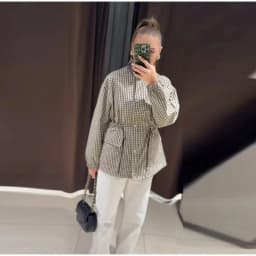 Women's Jacket 2026 Vintage Plaid Waist-Cinched Stand Collar Long Sleeve Loose Fit New Casual Street Elegant Women's Coat
